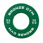 Диск калиброванный BRONZE GYM для пауэрлифтинга зеленый 0,5 кг